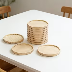 Glassunderlag i tre, ca. 12 cm – produkt før tilpasning