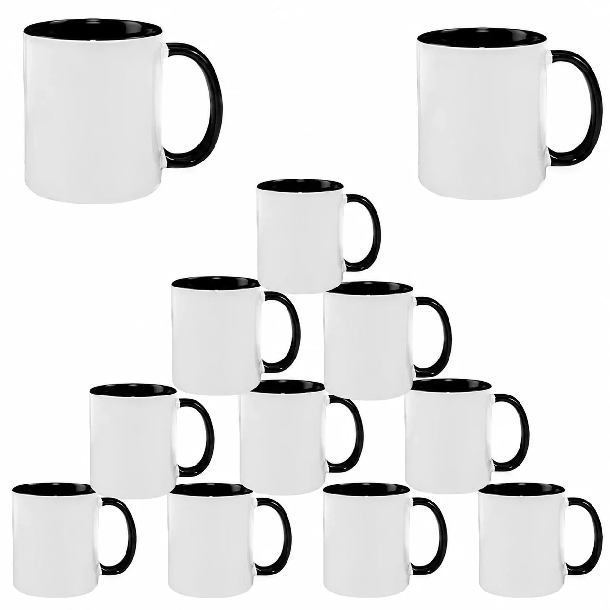 Sort/hvitt krus med fototrykk – produktet før personlig tilpasning